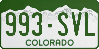 CO license plate 993SVL