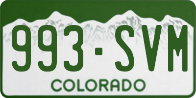 CO license plate 993SVM