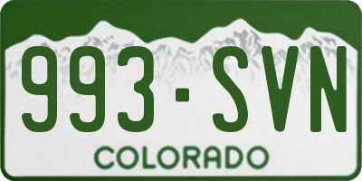 CO license plate 993SVN