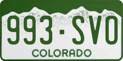 CO license plate 993SVO