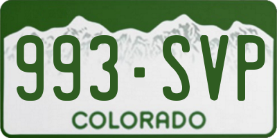 CO license plate 993SVP