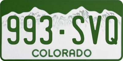 CO license plate 993SVQ
