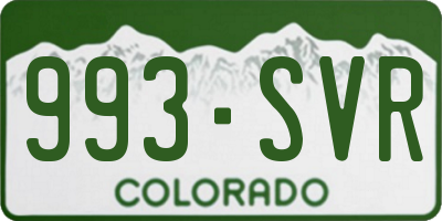 CO license plate 993SVR