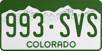 CO license plate 993SVS