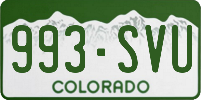 CO license plate 993SVU