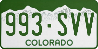 CO license plate 993SVV