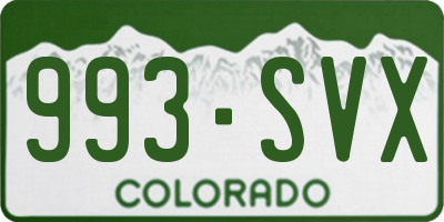 CO license plate 993SVX