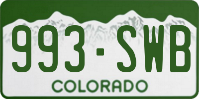 CO license plate 993SWB