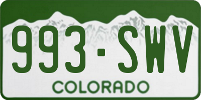 CO license plate 993SWV