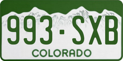 CO license plate 993SXB