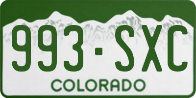 CO license plate 993SXC