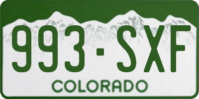 CO license plate 993SXF