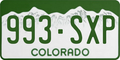 CO license plate 993SXP