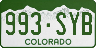 CO license plate 993SYB