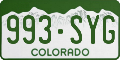 CO license plate 993SYG