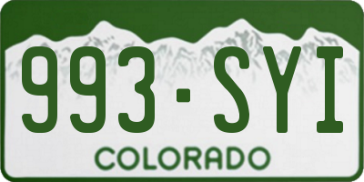CO license plate 993SYI