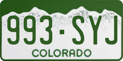 CO license plate 993SYJ