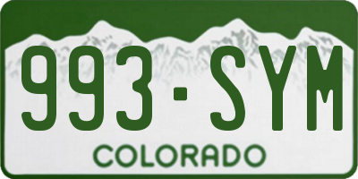 CO license plate 993SYM