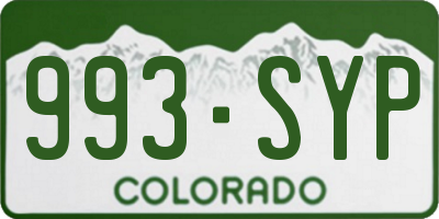 CO license plate 993SYP