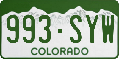CO license plate 993SYW