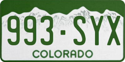 CO license plate 993SYX