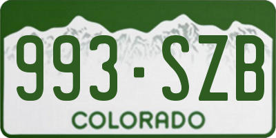 CO license plate 993SZB
