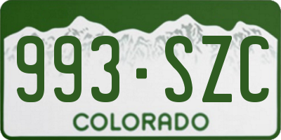 CO license plate 993SZC