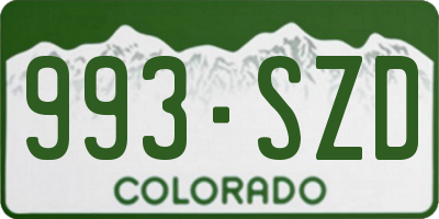 CO license plate 993SZD