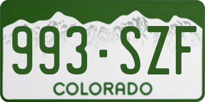 CO license plate 993SZF