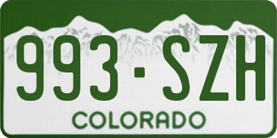 CO license plate 993SZH