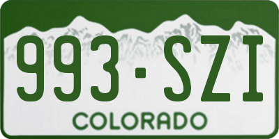 CO license plate 993SZI