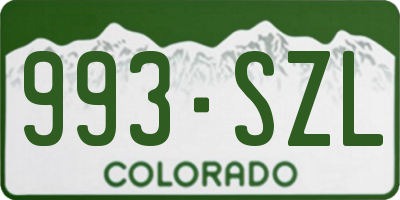 CO license plate 993SZL