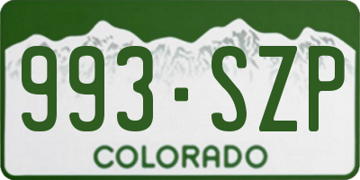 CO license plate 993SZP
