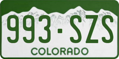 CO license plate 993SZS