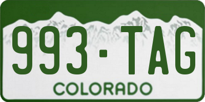 CO license plate 993TAG