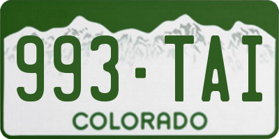 CO license plate 993TAI