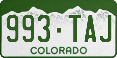 CO license plate 993TAJ