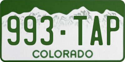 CO license plate 993TAP