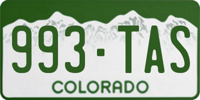 CO license plate 993TAS