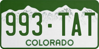 CO license plate 993TAT