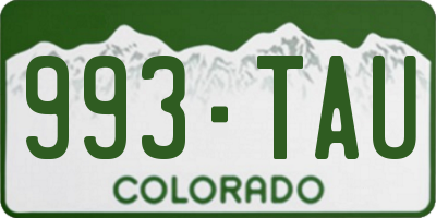 CO license plate 993TAU