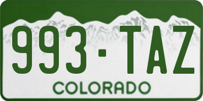 CO license plate 993TAZ