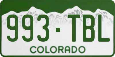 CO license plate 993TBL