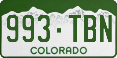 CO license plate 993TBN