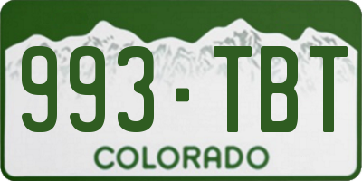 CO license plate 993TBT