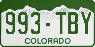 CO license plate 993TBY