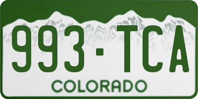 CO license plate 993TCA