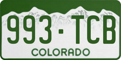 CO license plate 993TCB