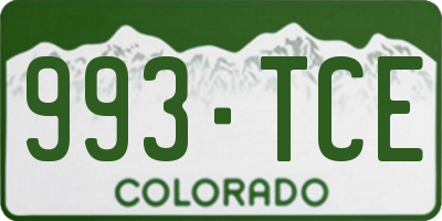 CO license plate 993TCE