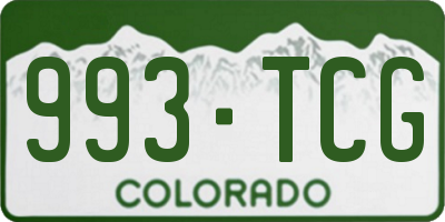 CO license plate 993TCG